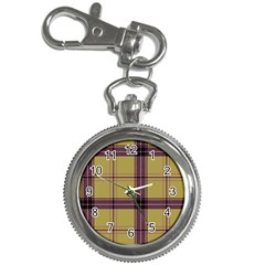 Beige Purple Plaid Key Chain Watches by snowwhitegirl