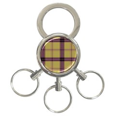 Beige Purple Plaid 3-ring Key Chains by snowwhitegirl