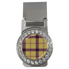 Beige Purple Plaid Money Clips (cz)  by snowwhitegirl