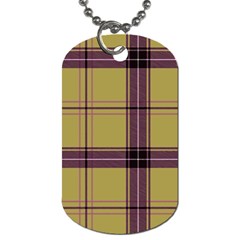 Beige Purple Plaid Dog Tag (two Sides) by snowwhitegirl