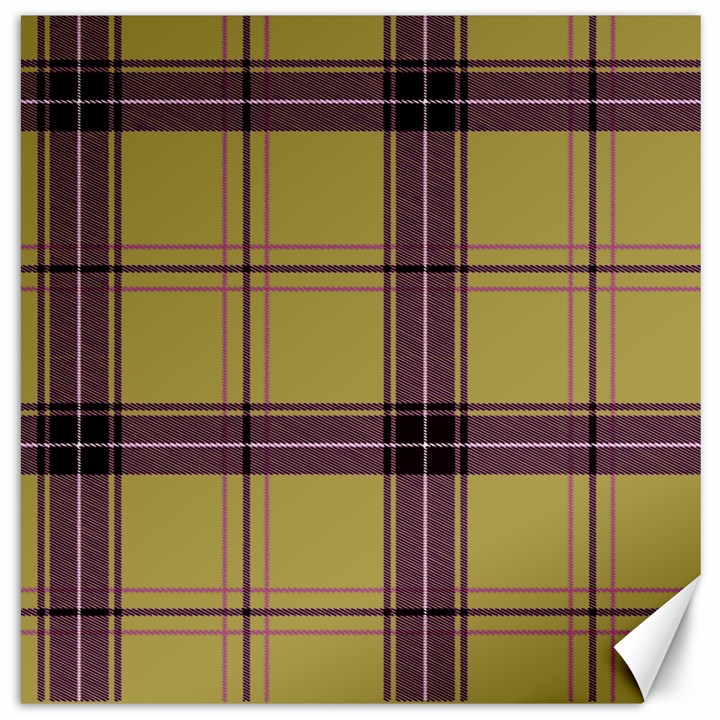 Beige Purple Plaid Canvas 16  x 16 