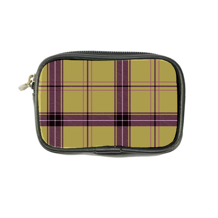 Beige Purple Plaid Coin Purse