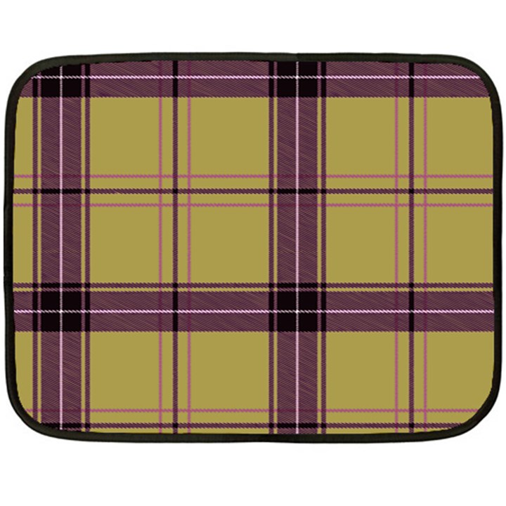 Beige Purple Plaid Double Sided Fleece Blanket (Mini) 