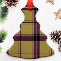 Beige Purple Plaid Christmas Tree Ornament (two Sides) by snowwhitegirl