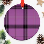 Lilac Plaid Ornament (Round) Front