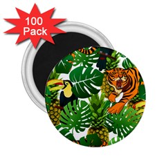 Tropical Pelican Tiger Jungle 2 25  Magnets (100 Pack)  by snowwhitegirl