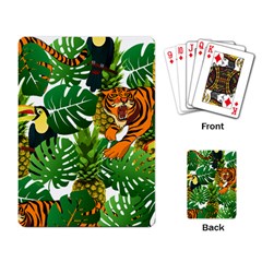 Tropical Pelican Tiger Jungle Playing Cards Single Design by snowwhitegirl