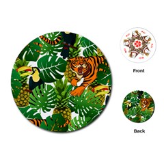 Tropical Pelican Tiger Jungle Playing Cards (round) by snowwhitegirl