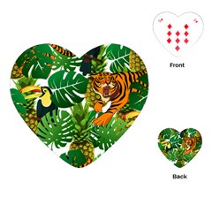 Tropical Pelican Tiger Jungle Playing Cards (heart) by snowwhitegirl