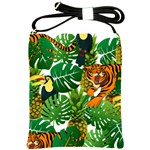 Tropical Pelican Tiger Jungle Shoulder Sling Bag Front