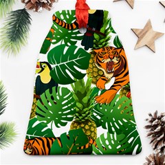 Tropical Pelican Tiger Jungle Bell Ornament (two Sides) by snowwhitegirl