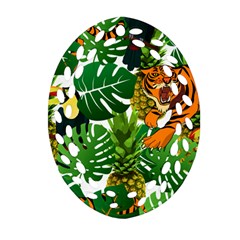 Tropical Pelican Tiger Jungle Oval Filigree Ornament (two Sides) by snowwhitegirl