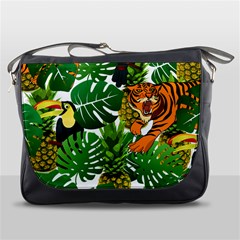 Tropical Pelican Tiger Jungle Messenger Bag by snowwhitegirl