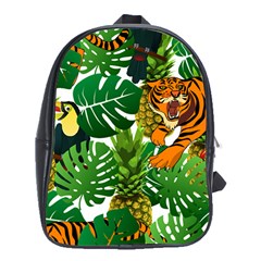 Tropical Pelican Tiger Jungle School Bag (xl) by snowwhitegirl