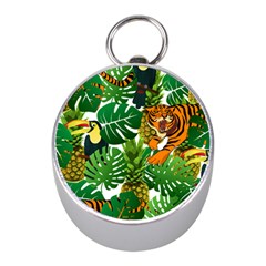 Tropical Pelican Tiger Jungle Mini Silver Compasses by snowwhitegirl