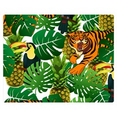 Tropical Pelican Tiger Jungle Double Sided Flano Blanket (medium)  by snowwhitegirl