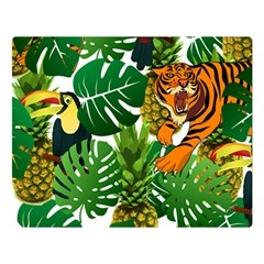 Tropical Pelican Tiger Jungle Double Sided Flano Blanket (large)  by snowwhitegirl