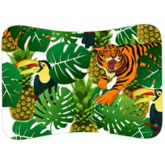 Tropical Pelican Tiger Jungle Velour Seat Head Rest Cushion by snowwhitegirl