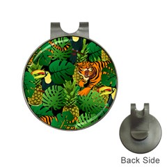 Tropical Pelican Tiger Jungle Black Hat Clips With Golf Markers by snowwhitegirl