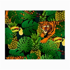 Tropical Pelican Tiger Jungle Black Small Glasses Cloth by snowwhitegirl