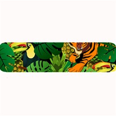 Tropical Pelican Tiger Jungle Black Large Bar Mats by snowwhitegirl