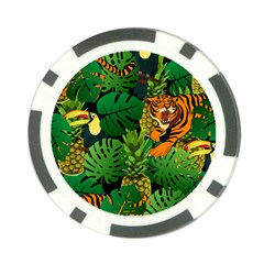 Tropical Pelican Tiger Jungle Black Poker Chip Card Guard by snowwhitegirl