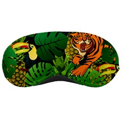 Tropical Pelican Tiger Jungle Black Sleeping Masks by snowwhitegirl