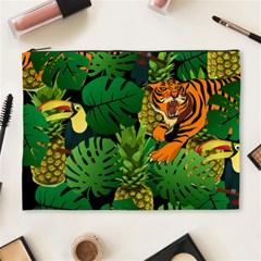 Tropical Pelican Tiger Jungle Black Cosmetic Bag (xl) by snowwhitegirl