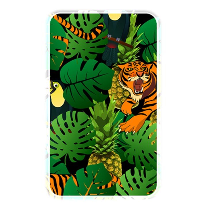 Tropical Pelican Tiger Jungle Black Memory Card Reader (Rectangular)