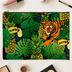 Tropical Pelican Tiger Jungle Black Cosmetic Bag (xxxl) by snowwhitegirl