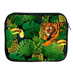 Tropical Pelican Tiger Jungle Black Apple Ipad 2/3/4 Zipper Cases by snowwhitegirl