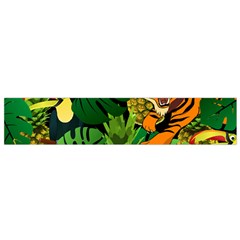 Tropical Pelican Tiger Jungle Black Small Flano Scarf by snowwhitegirl