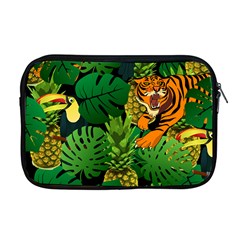 Tropical Pelican Tiger Jungle Black Apple Macbook Pro 17  Zipper Case by snowwhitegirl