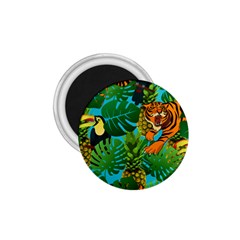 Tropical Pelican Tiger Jungle Blue 1 75  Magnets by snowwhitegirl