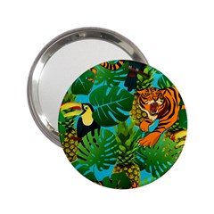 Tropical Pelican Tiger Jungle Blue 2 25  Handbag Mirrors by snowwhitegirl