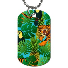 Tropical Pelican Tiger Jungle Blue Dog Tag (one Side) by snowwhitegirl