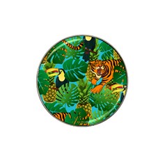 Tropical Pelican Tiger Jungle Blue Hat Clip Ball Marker by snowwhitegirl