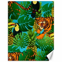 Tropical Pelican Tiger Jungle Blue Canvas 12  X 16  by snowwhitegirl