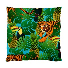 Tropical Pelican Tiger Jungle Blue Standard Cushion Case (two Sides) by snowwhitegirl