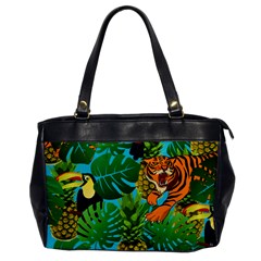 Tropical Pelican Tiger Jungle Blue Oversize Office Handbag by snowwhitegirl