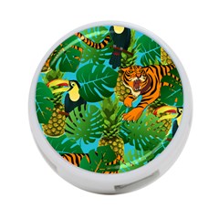 Tropical Pelican Tiger Jungle Blue 4-port Usb Hub (one Side) by snowwhitegirl