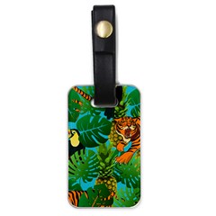 Tropical Pelican Tiger Jungle Blue Luggage Tags (one Side)  by snowwhitegirl