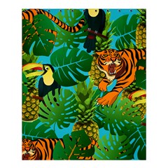 Tropical Pelican Tiger Jungle Blue Shower Curtain 60  X 72  (medium)  by snowwhitegirl