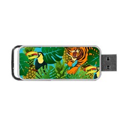 Tropical Pelican Tiger Jungle Blue Portable Usb Flash (one Side) by snowwhitegirl