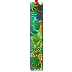 Tropical Pelican Tiger Jungle Blue Large Book Marks by snowwhitegirl