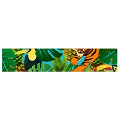 Tropical Pelican Tiger Jungle Blue Small Flano Scarf by snowwhitegirl