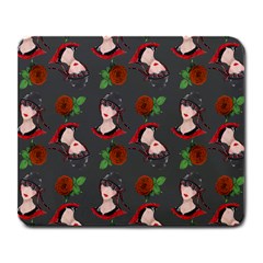 Vintage Flapper Woman Large Mousepads by snowwhitegirl