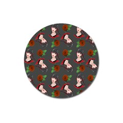 Vintage Flapper Woman Magnet 3  (round) by snowwhitegirl