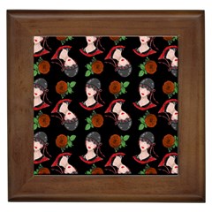 Vintage Flapper Woman Black Framed Tiles by snowwhitegirl