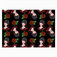 Vintage Flapper Woman Black Large Glasses Cloth (2-side) by snowwhitegirl